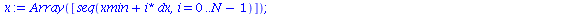 `:=`(my_int, proc (`::`(f, operator), `::`(N, integer), `::`(xmin, float), `::`(xmax, float)) local i, intf, x, dx; `:=`(dx, `/`(`*`(`+`(xmax, `-`(xmin))), `*`(`+`(N, `-`(1))))); `:=`(x, Array([seq(`+...